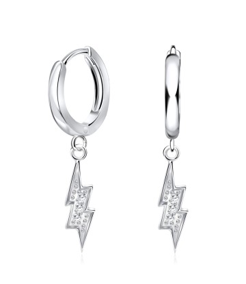 Thunder Shaped Silver Huggies Earring HO-2417